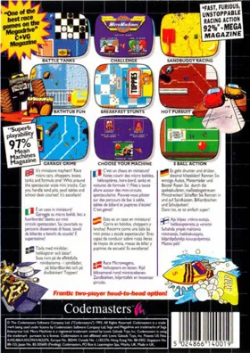 Micro Machines (USA, Europe) (MDMM ACD3) box cover back